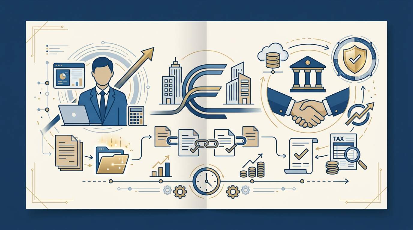Redaktionelle Infografik zum Thema E-Rechnung 2026: Pflichten für Solo-Selbstständige im B2B-Sektor