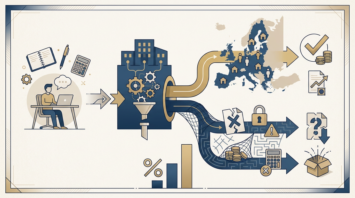 One-Stop-Shop 2026: Umsatzsteuer-Falle bei B2C-Exporten in die EU Redaktionelle Infografik zum Thema One-Stop-Shop 2026: Umsatzsteuer-Falle bei B2C-Exporten in die EU