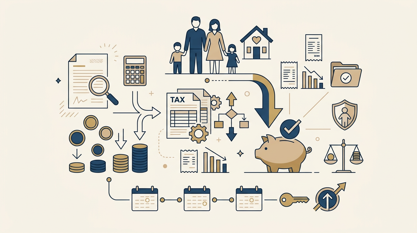 Familienförderung 2026: Kinderkosten von der Steuer absetzen Redaktionelle Infografik zum Thema Familienförderung 2026: Kinderkosten von der Steuer absetzen