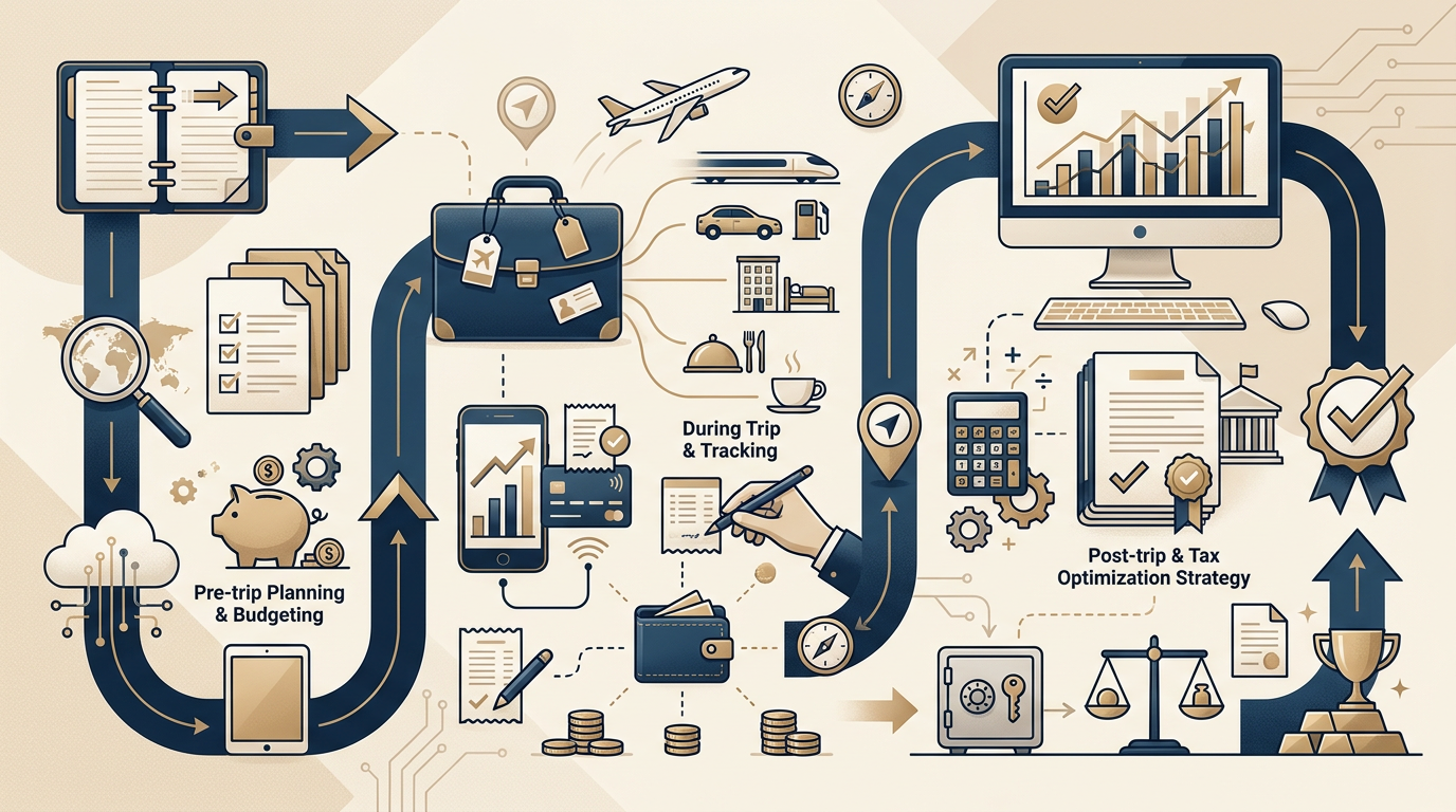 Reisekosten-Update 2026: Strategien für die Auswärtstätigkeit Redaktionelle Infografik zum Thema Reisekosten-Update 2026: Strategien für die Auswärtstätigkeit