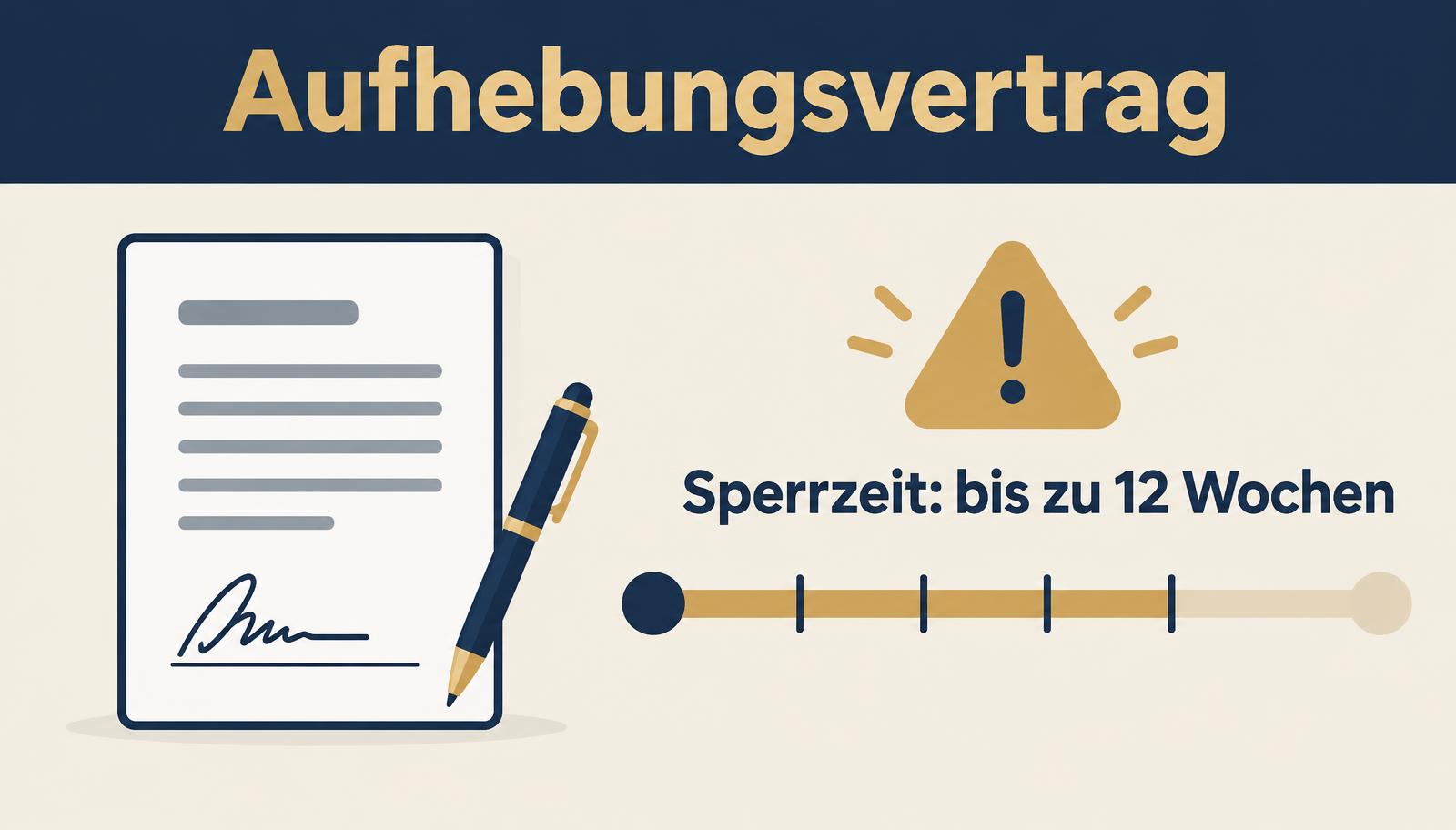 Infografik: Aufhebungsvertrag und Sperrzeit von bis zu 12 Wochen